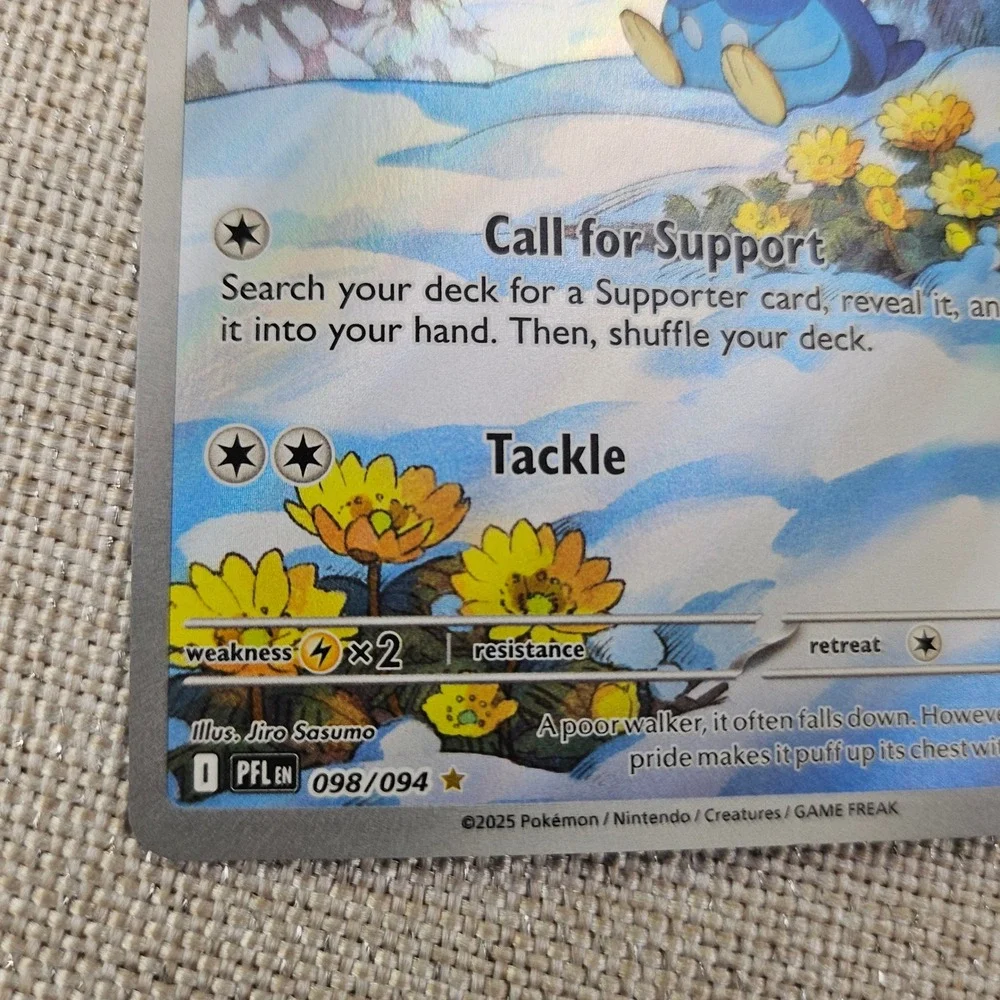 Pokemon Piplup Illustration Rare Prismatic Evolutions 098/094 Full Art Holo Card
